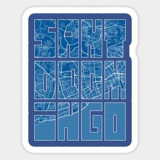 Santo Domingo, Dominican Republic Map Typography - Blueprint Sticker